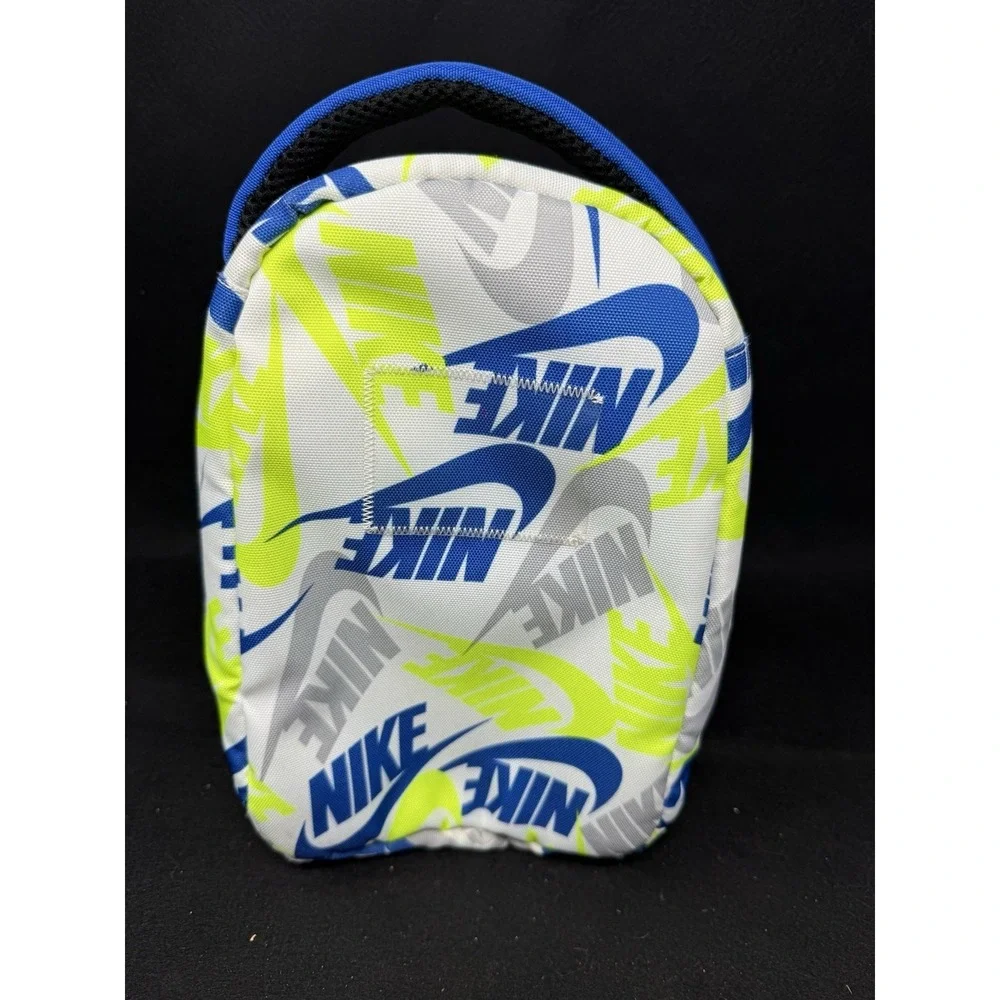 Nike Kids Insulated Lunch Bag Blue White Volt Swoosh Mini Cooler Bag EUC